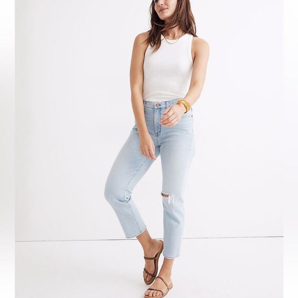 Madewell Mid Rise Classic Straight Jeans - Picture 1 of 13